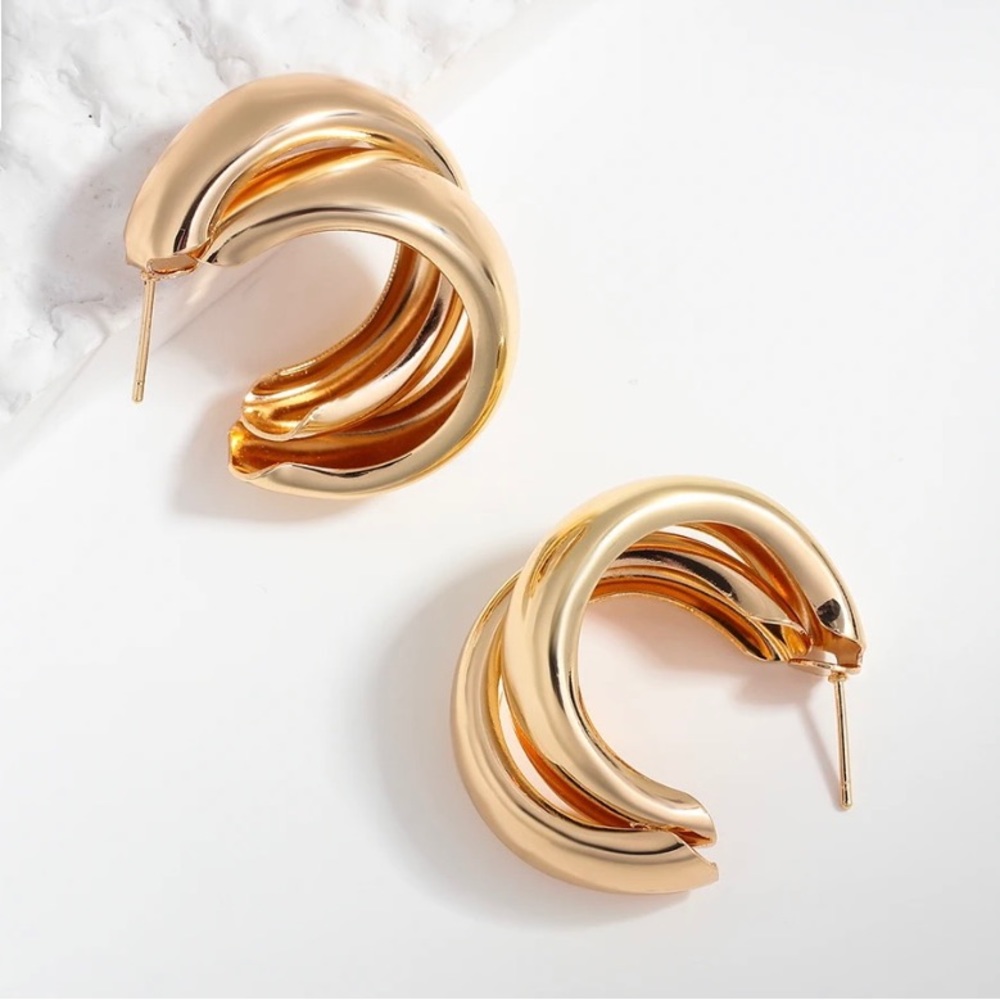 Double-Loop Hoop Earrings - Picture 5 of 5